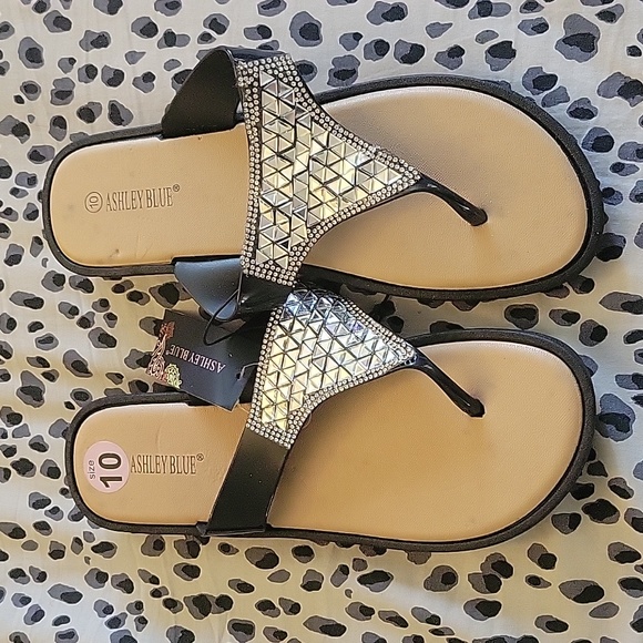 Ashley Blue Shoes - NWT New Ashley Blue bling sandals